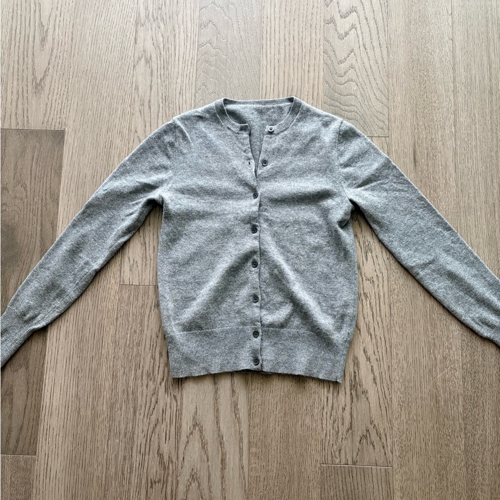 J. Crew Heather Gray Cashmere Cardigan